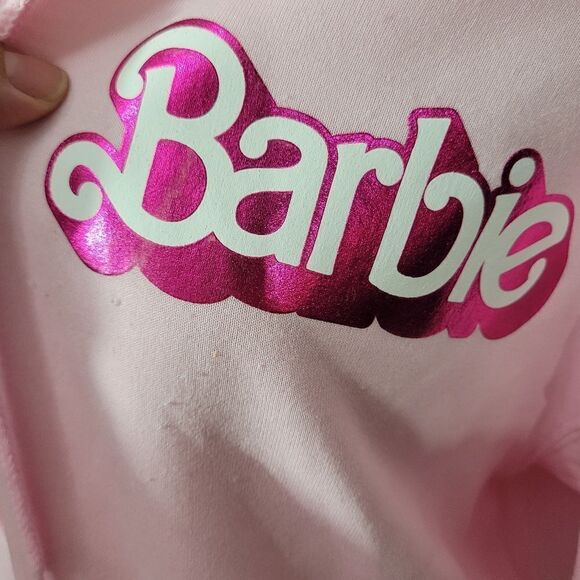 Mattel Juniors Barbie Metallic Print Zip-Front Hoodie, Size XL - Picture 10 of 11